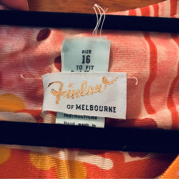 Genuine Vintage Finlaw Of Melbourne 1970’s Maxi Dress Colourful Print Size 16 - Picture 5 of 16